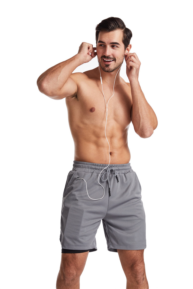 Men's Running Earphone Shorts, Quick-Dry Athletic Shorts, Fitness Fashionable Trendy Anti-See-Through Five-Inch Shorts undefined