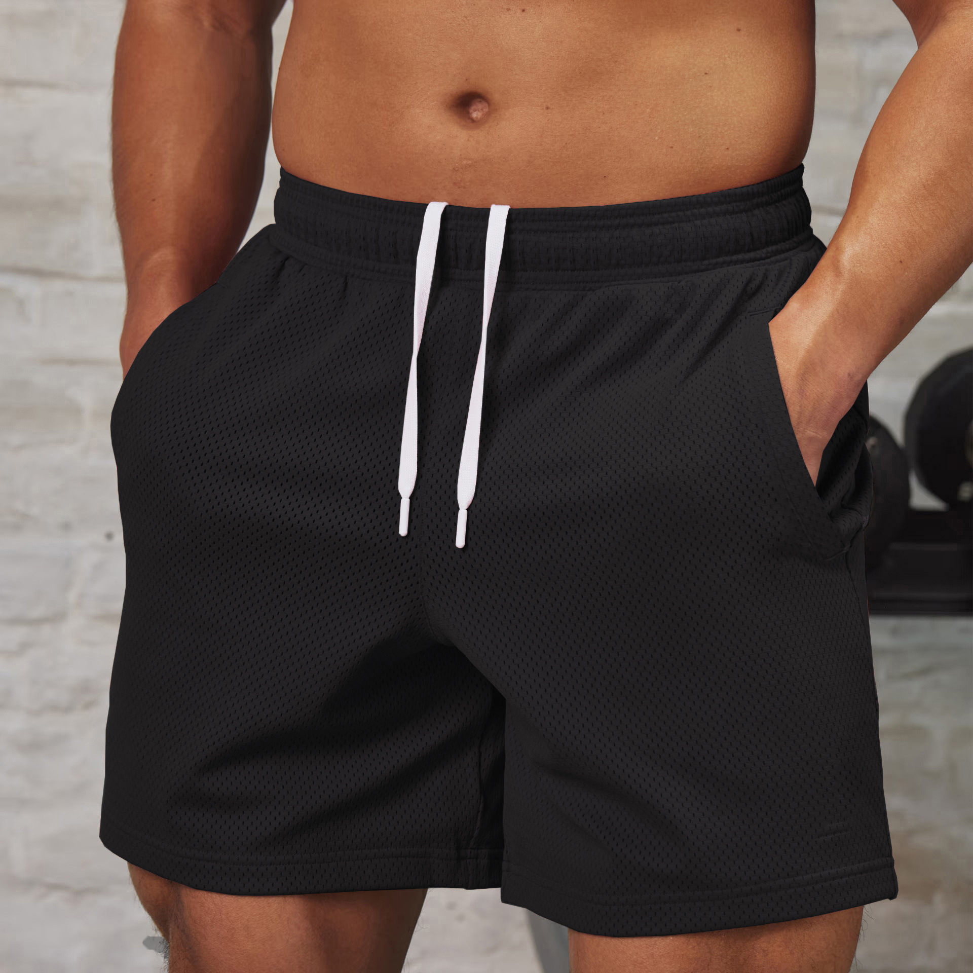 Fitness Muscle Men's Athletic Shorts Lightweight Mesh Quick-Dry Casual Running Breathable 4-5 Inch Mid-Length Shorts A859E9B1B8B8C060674E86DD6DF895F4