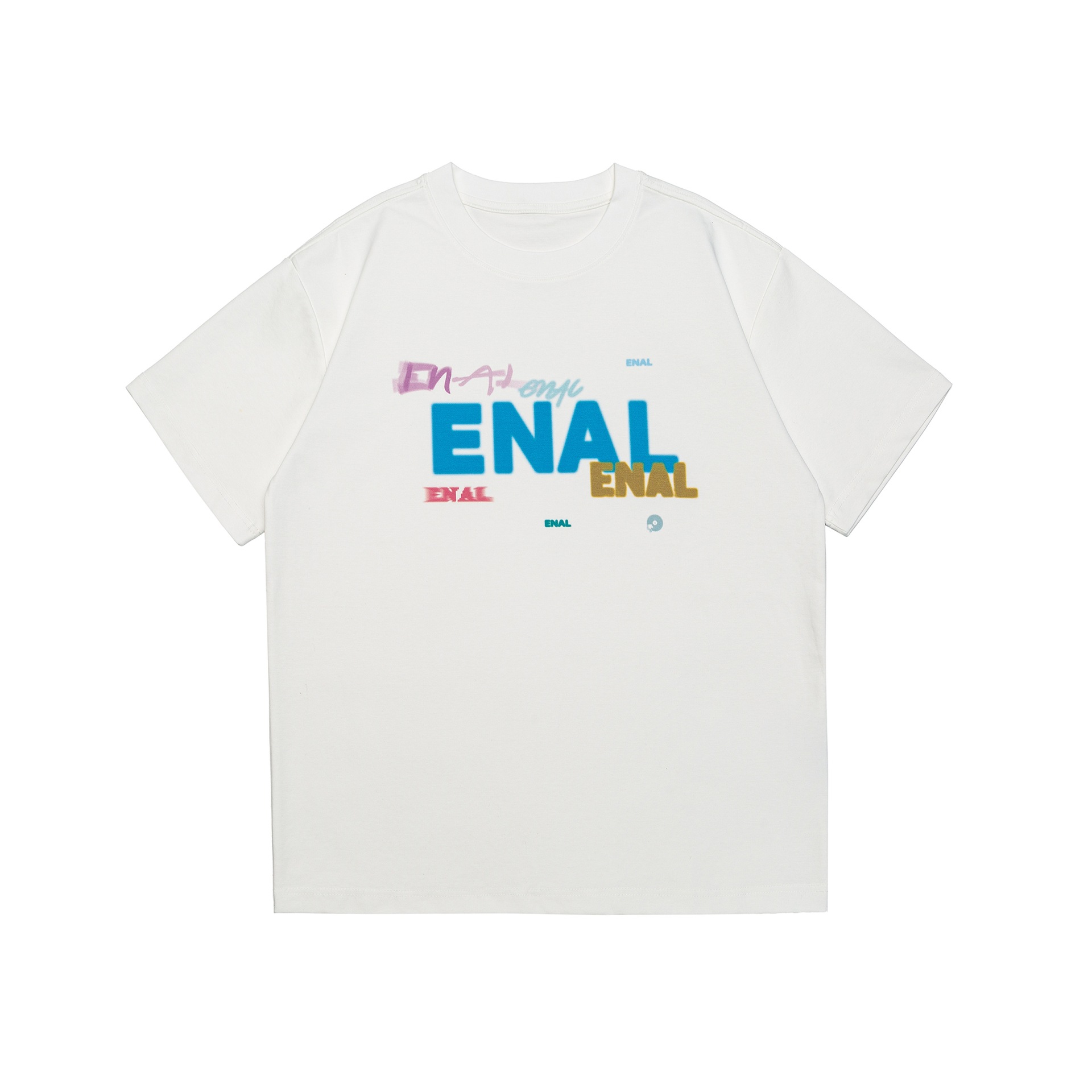Gradient letter loose men's and women's short sleeves