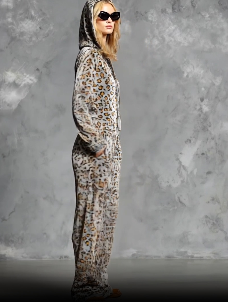 Wide leg jumpsuit model full body view