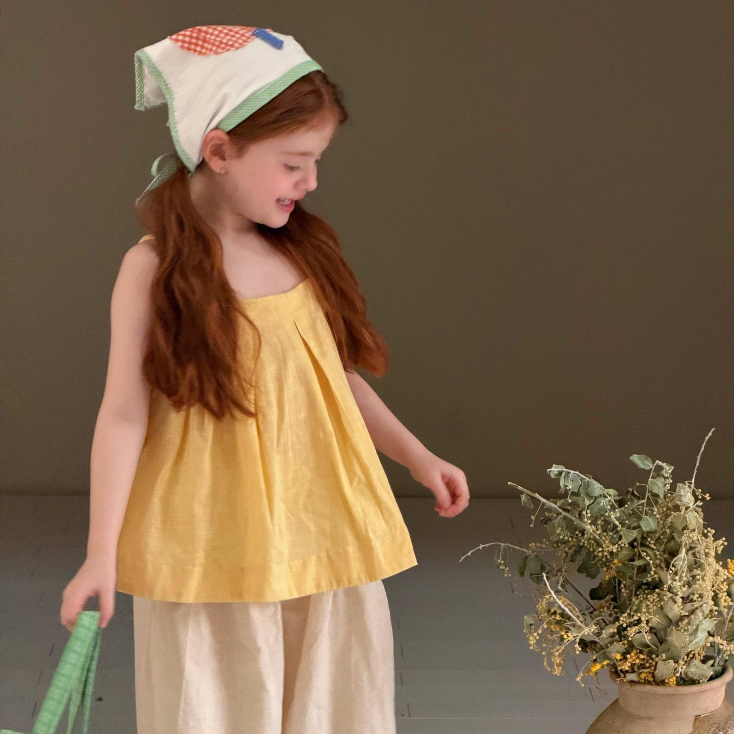 CuteChildren's Clothing Summer New Girls Sleeveless Crop Top Yellow Vest Comfortable Versatile Top