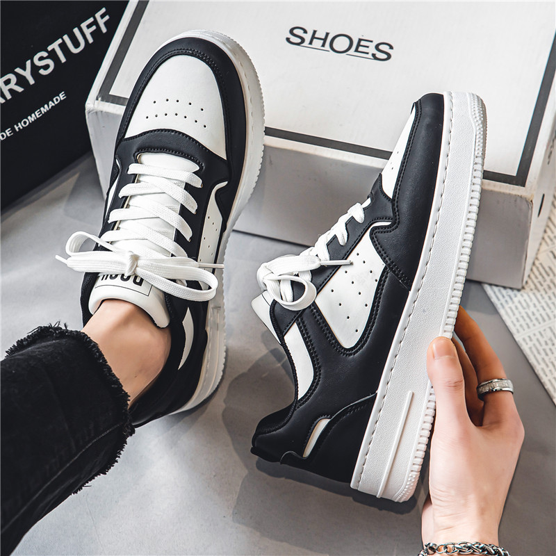 Spring Breathable White Sneakers for Students, Fashionable and Versatile Chunky Sole Casual Athletic Shoes for Teens, Low-Top Skate Style image 6