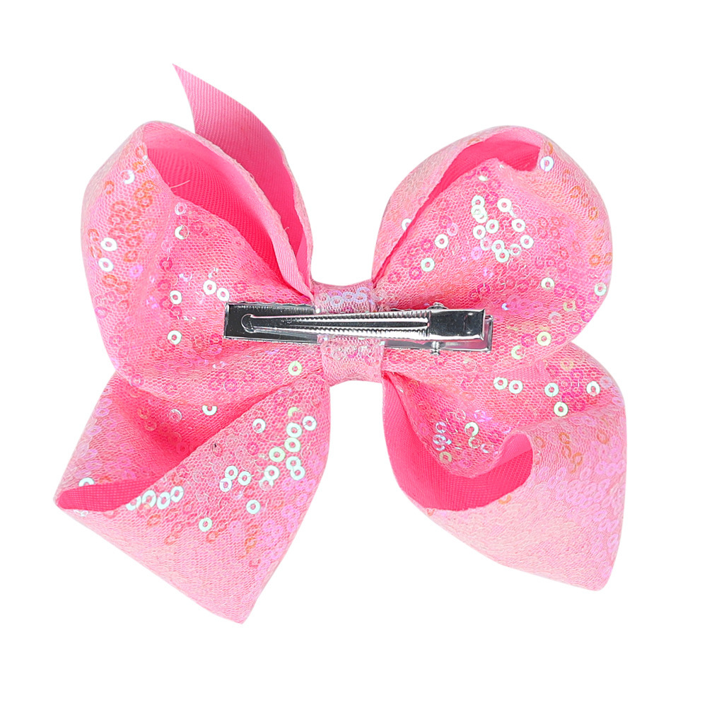 Children's Rhinestone Butterfly Hair Clip Solid Color Girl Sequin Hairpin 5 Inches