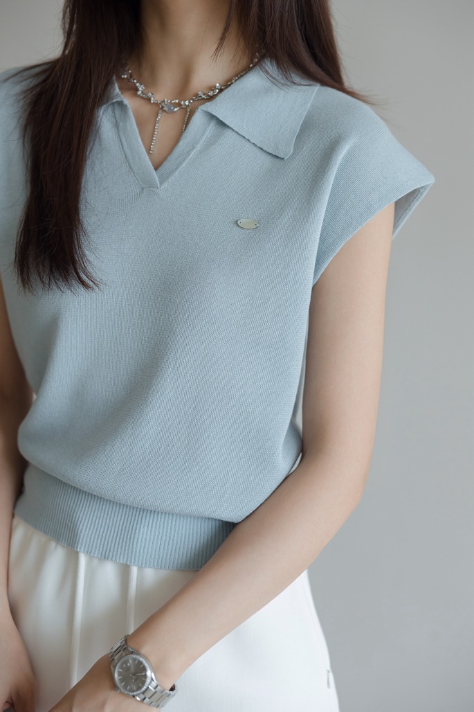 White Linen Tencel Flip Collar Knit Short Sleeve Women's Commuter Stylish Short Polo Shirt Top B9F7E75B91CC52208FAF5672924ABEF9