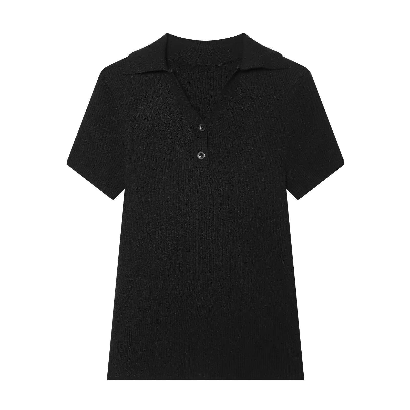 Style Knit Short Sleeve Polo Shirt for Women undefined