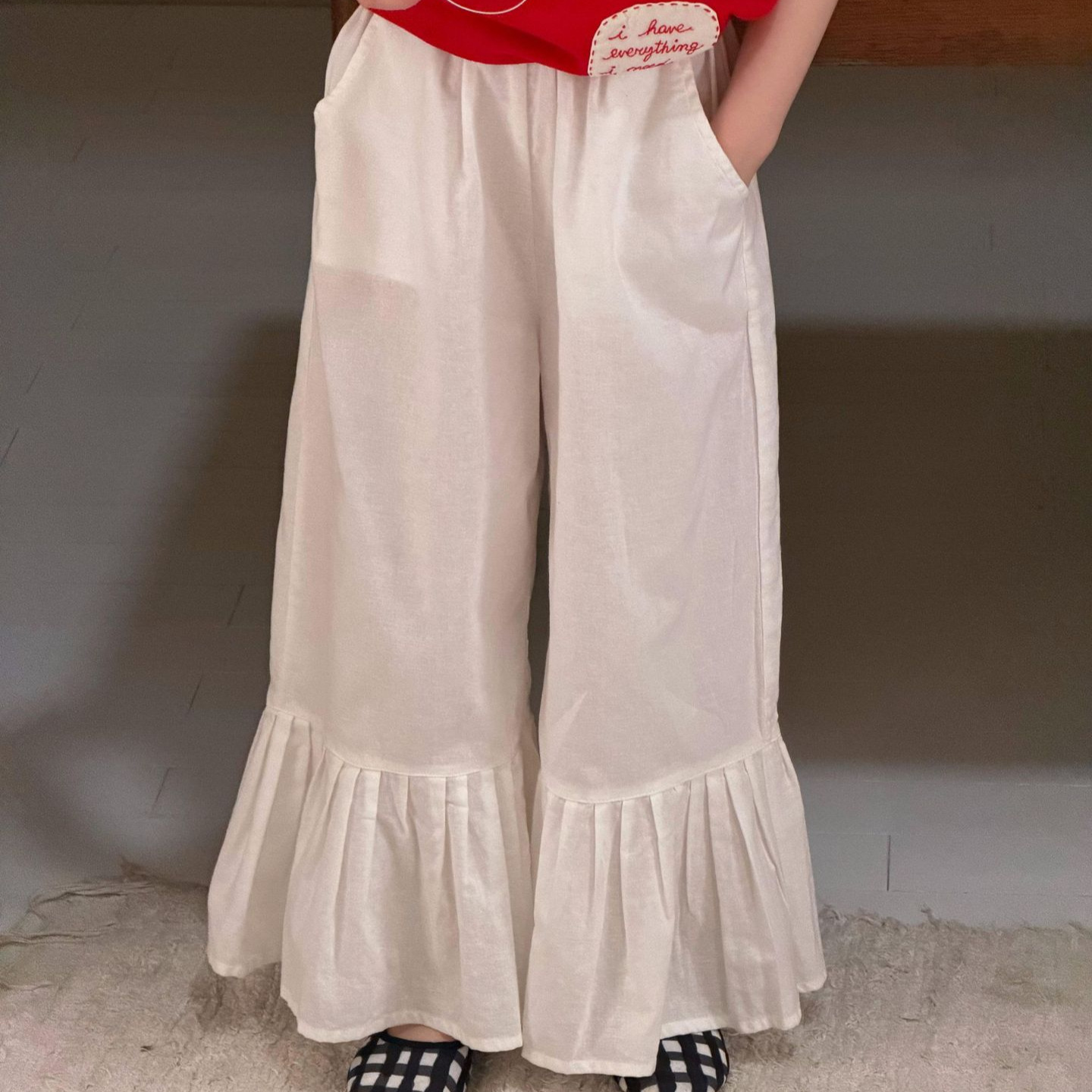 Smart Egg Children's Wear Summer New Girls' Pants White Casual Versatile Long Pants Mosquito-Proof