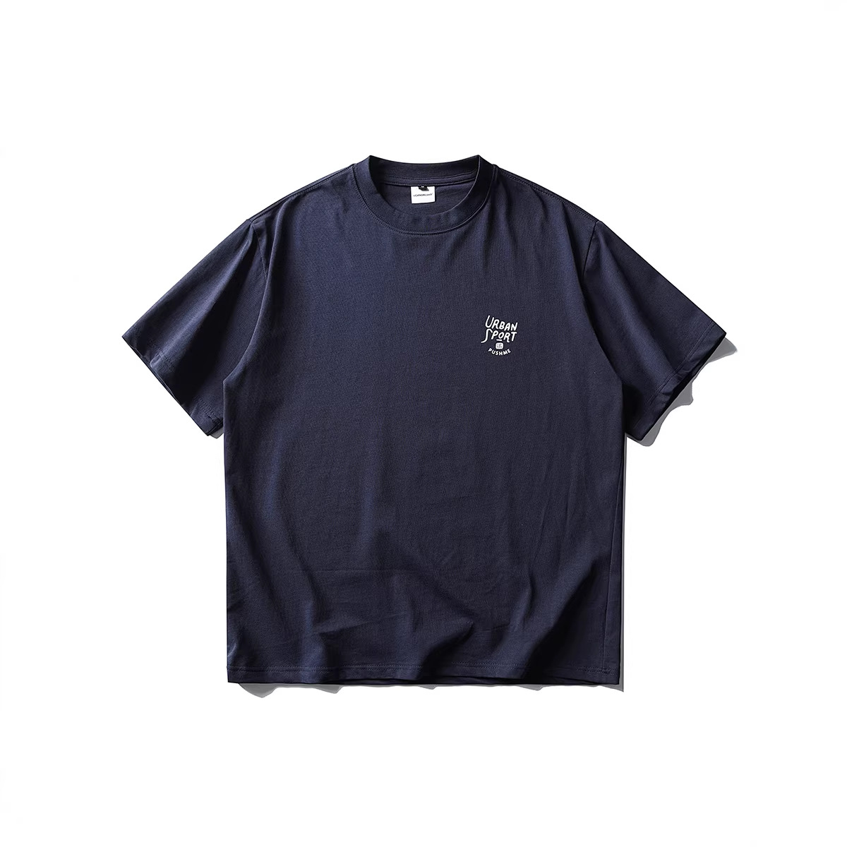 Simple printed pure cotton round neck T-shirt