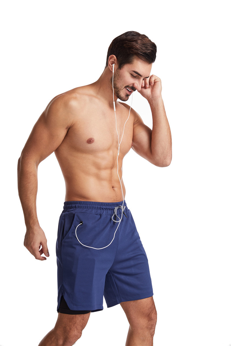 Men's Running Earphone Shorts, Quick-Dry Athletic Shorts, Fitness Fashionable Trendy Anti-See-Through Five-Inch Shorts undefined