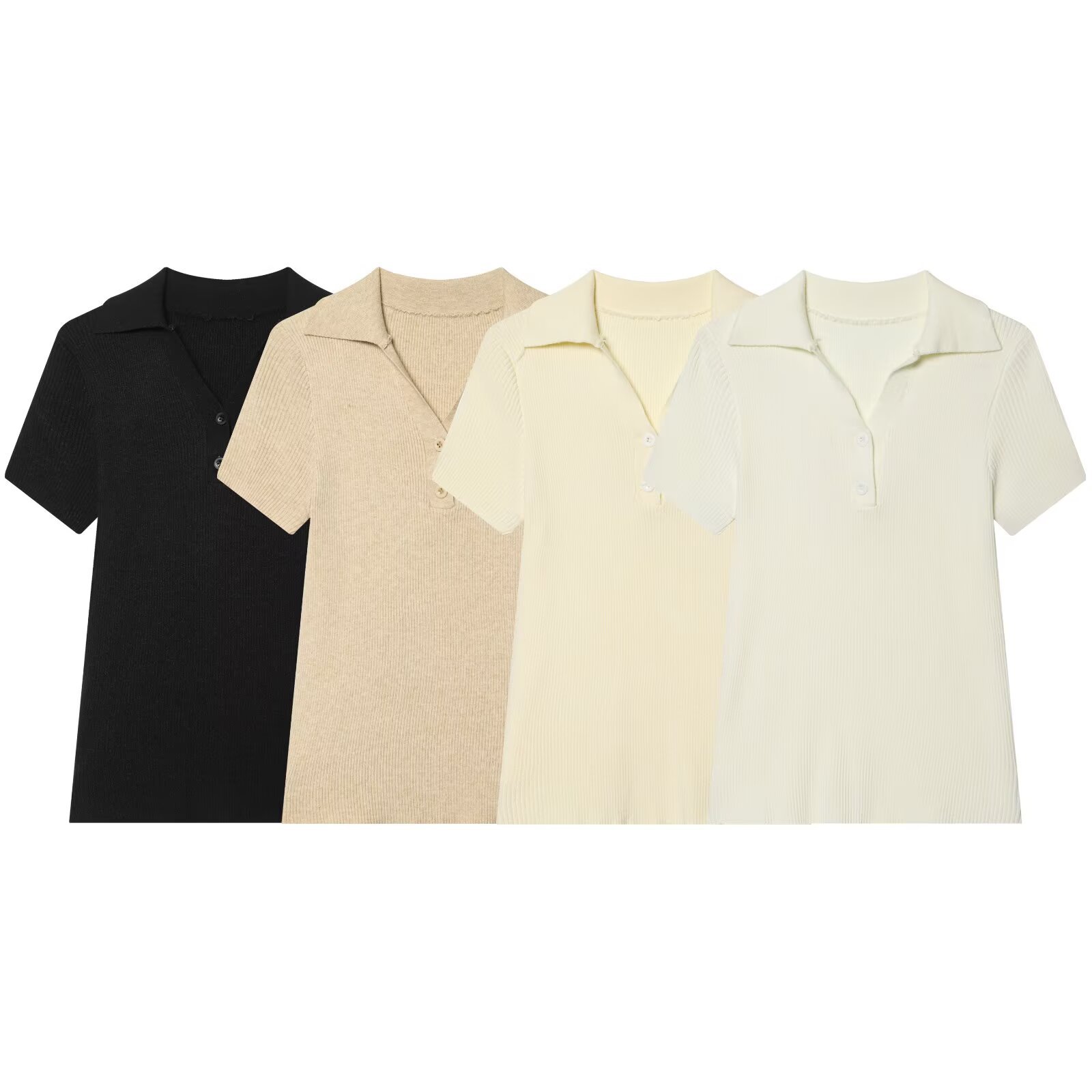 Style Knit Short Sleeve Polo Shirt for Women undefined