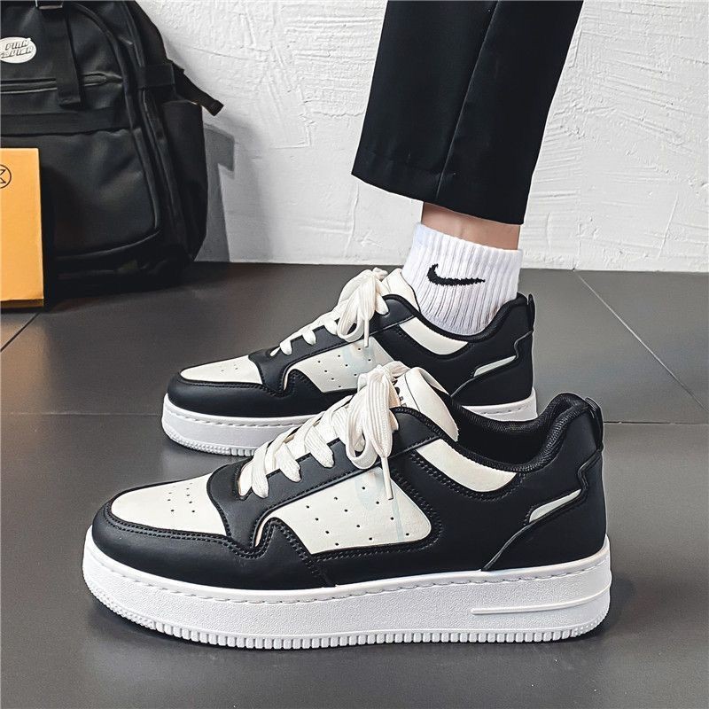 Spring Breathable White Sneakers for Students, Fashionable and Versatile Chunky Sole Casual Athletic Shoes for Teens, Low-Top Skate Style image 7