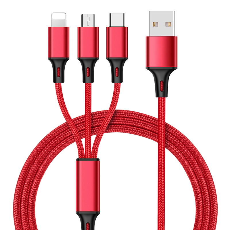 Nylon-Braided 1-to-3 Mini Charging Cable 2