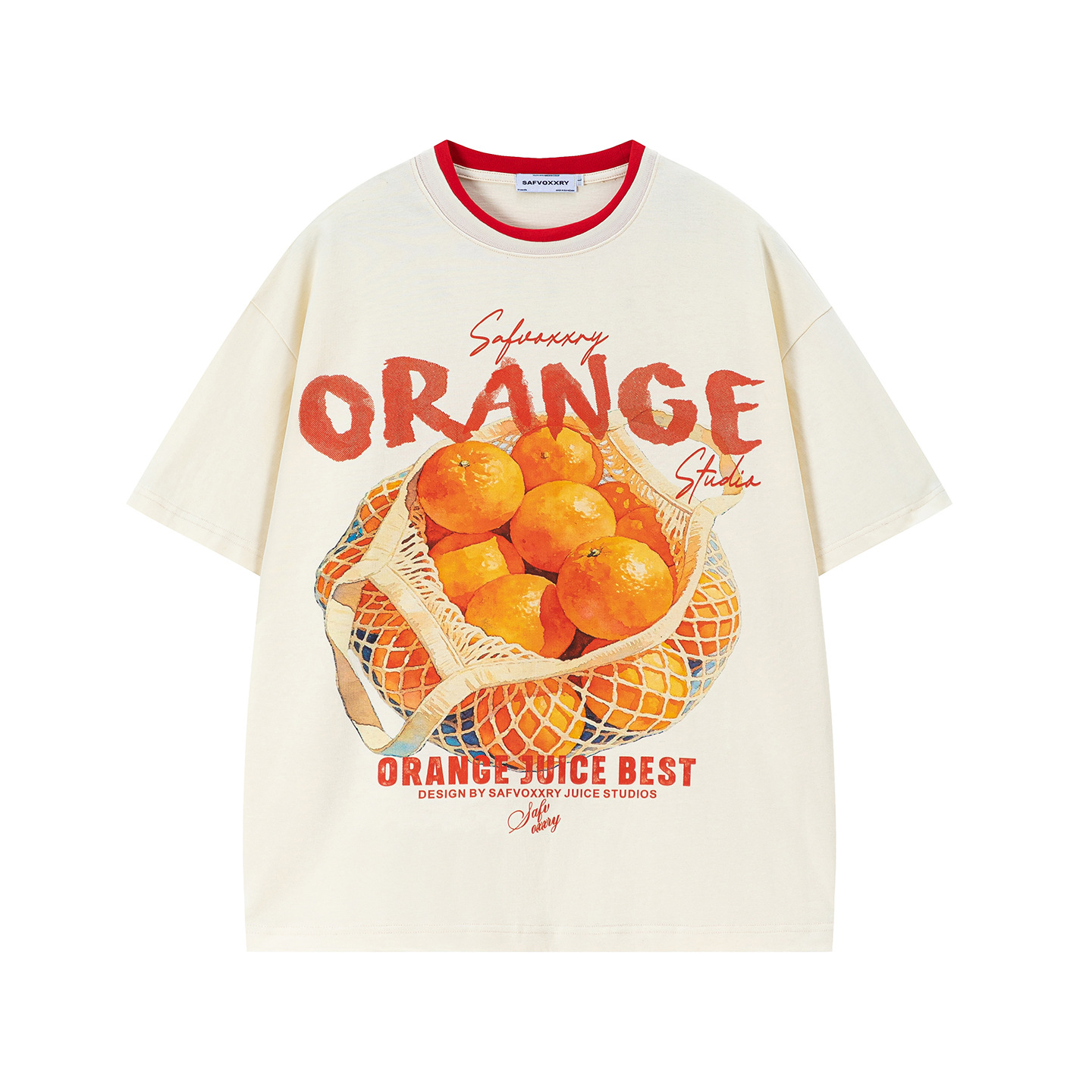 Yuanqi Orange Printed Short Sleeve