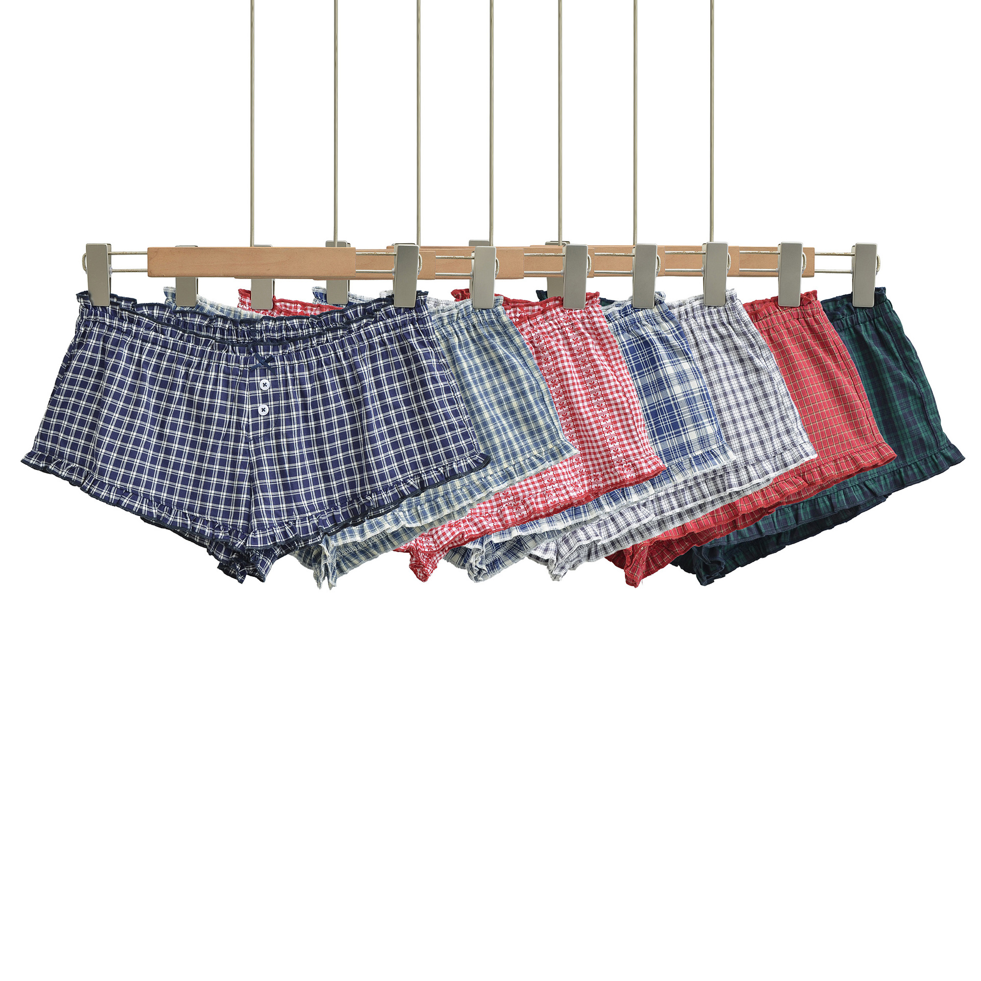 Shorts a cuadros rojos para mujer
