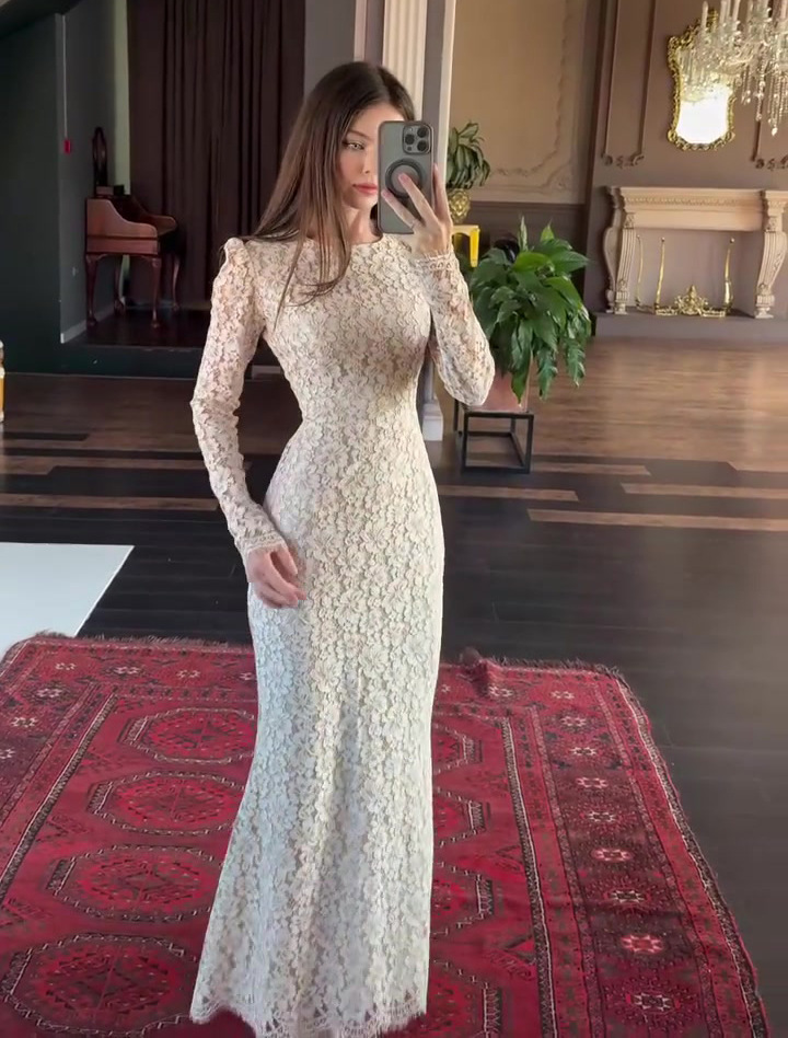 Zarusky elegant long sleeve maxi dress packaging