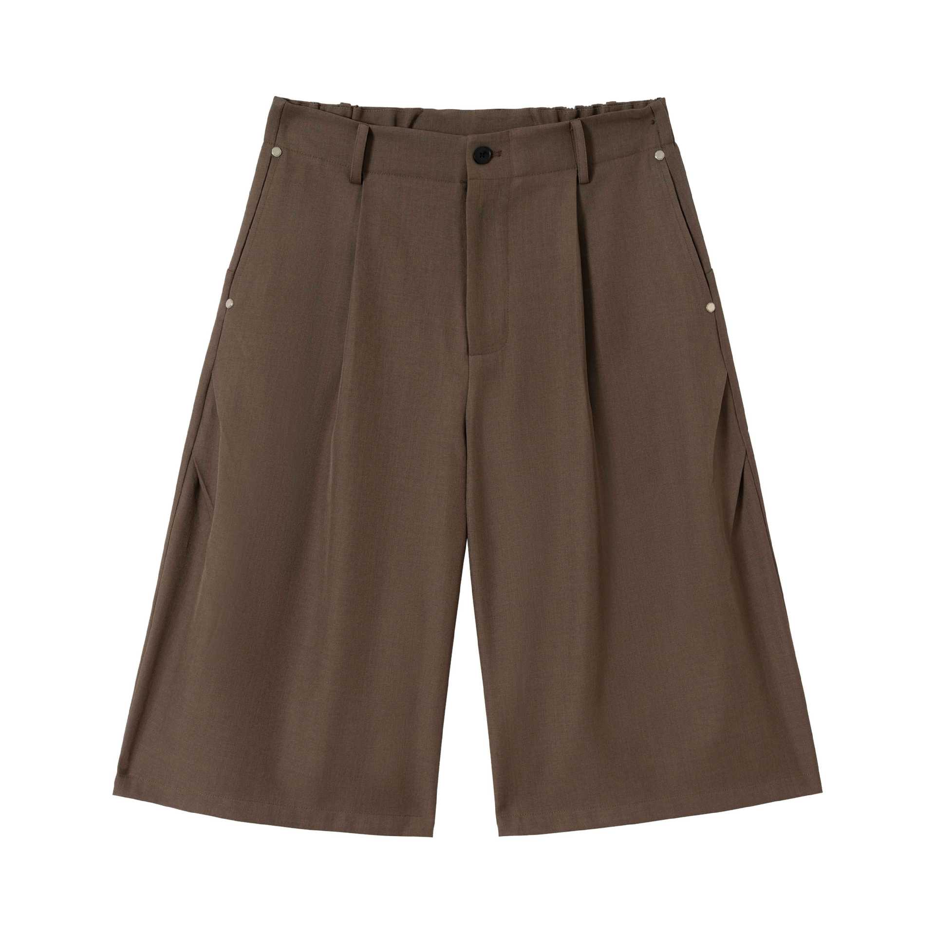 Solid Color Loose Casual Drape Suit 7/8 Pants for Men