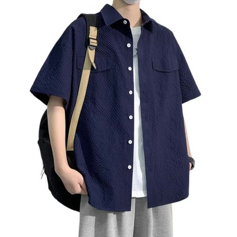 plus size lightweight short sleeve shirt for men