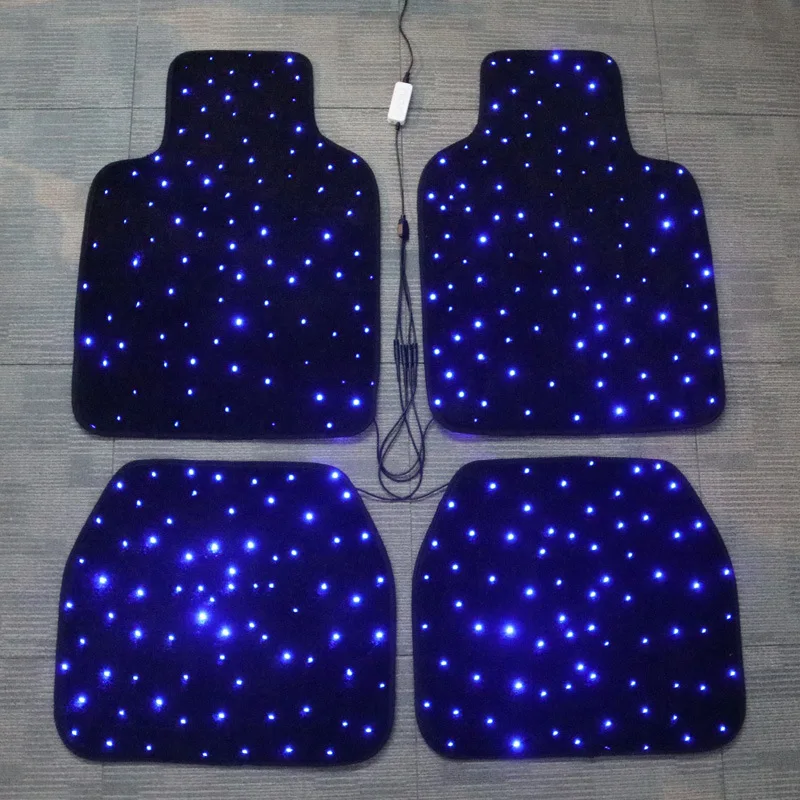 Fiber Optic Star Shaped Complete Set of Car Carpet Floor Decoration, LED Car Carpet for Car Decoration