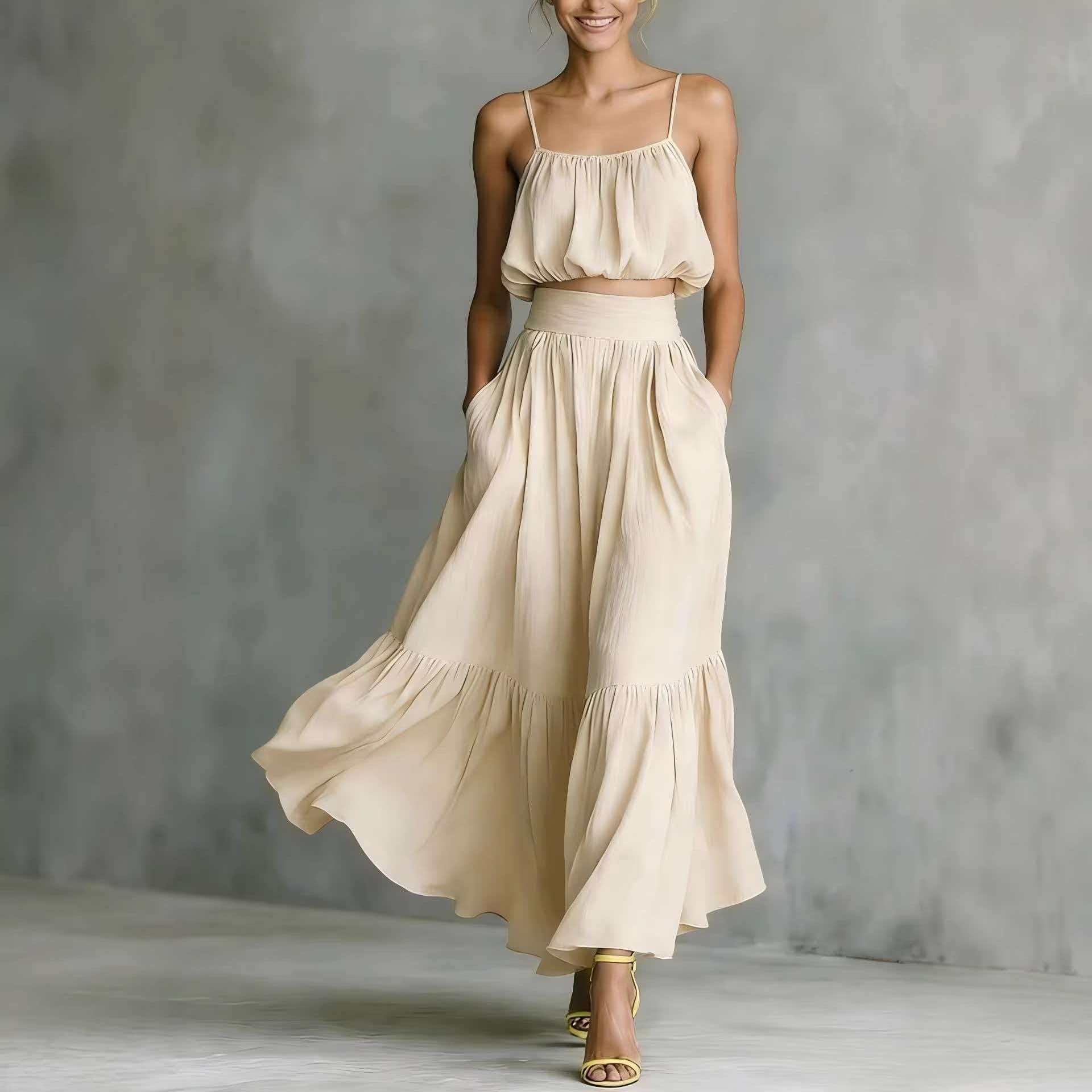 Conjunto de verano en color sólido