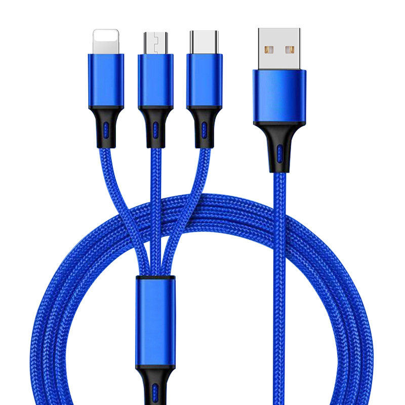 Nylon-Braided 1-to-3 Mini Charging Cable 3