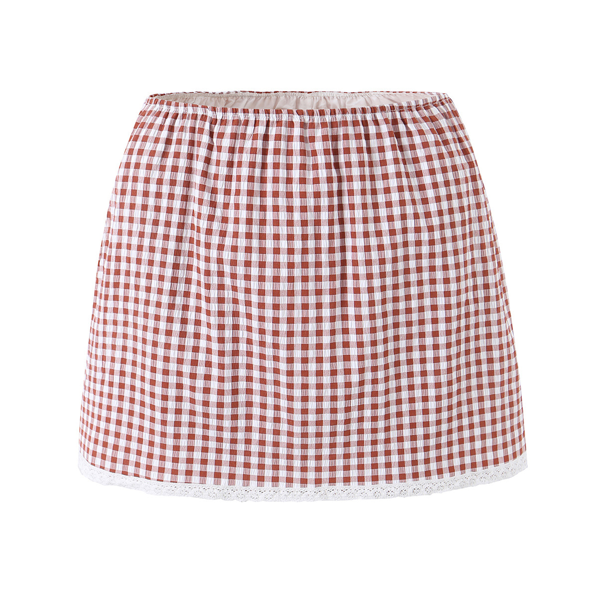 Checkered hip hugging short skirt