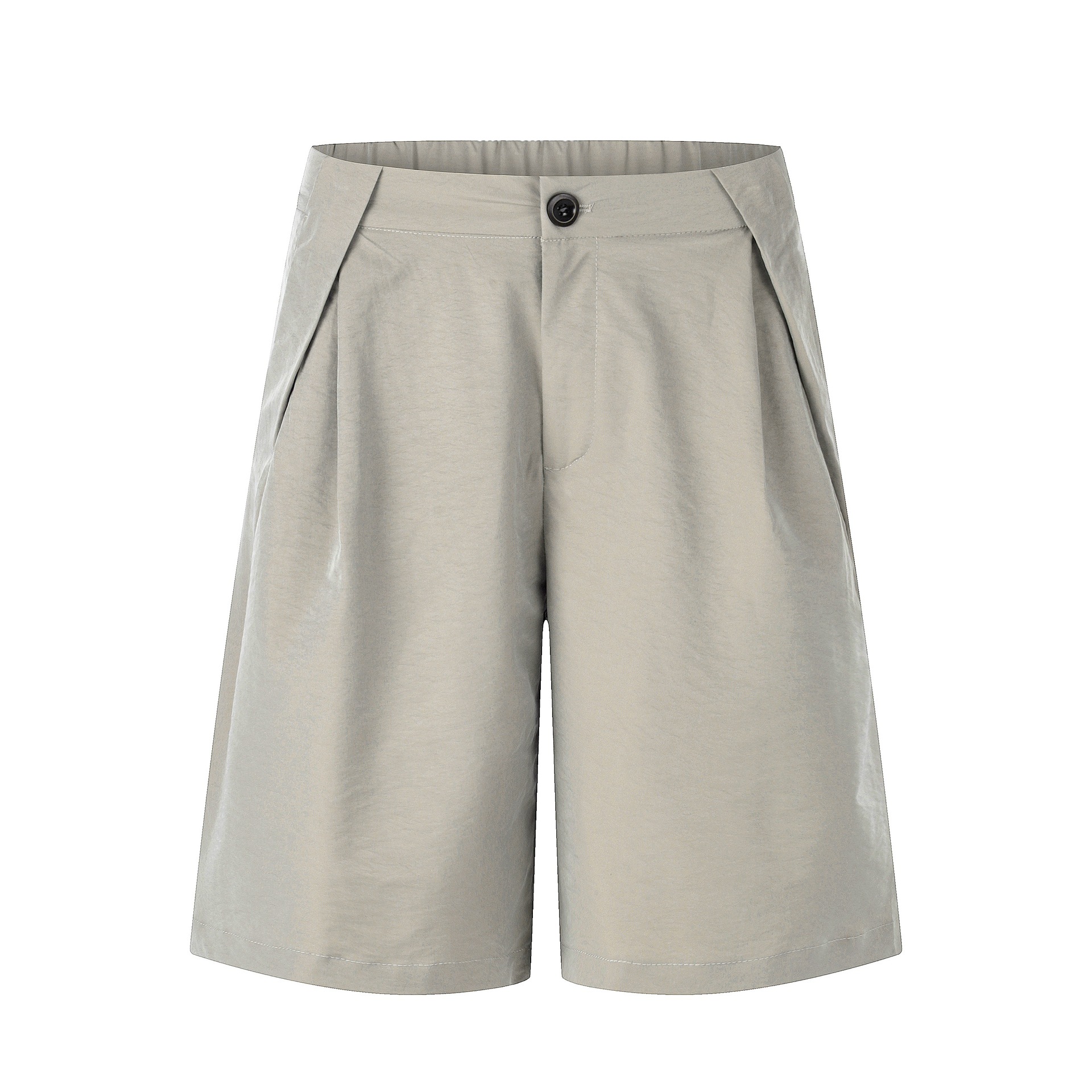 Loose Short Sleeve T-Shirt for Men with Pleated Design Minimalist Solid Color High-Quality Look