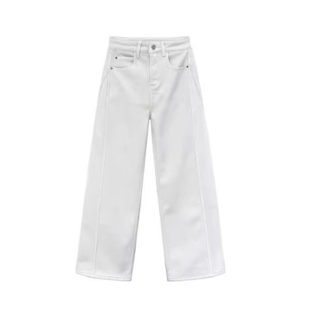 Wide-Leg Jeans Women Loose Drape Straight Leg Cut Pants
