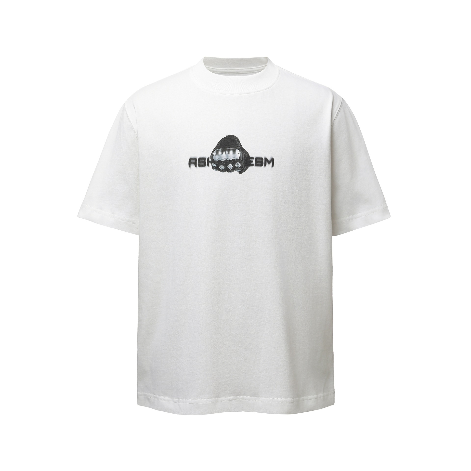Front and back gesture printed short sleeved shirt