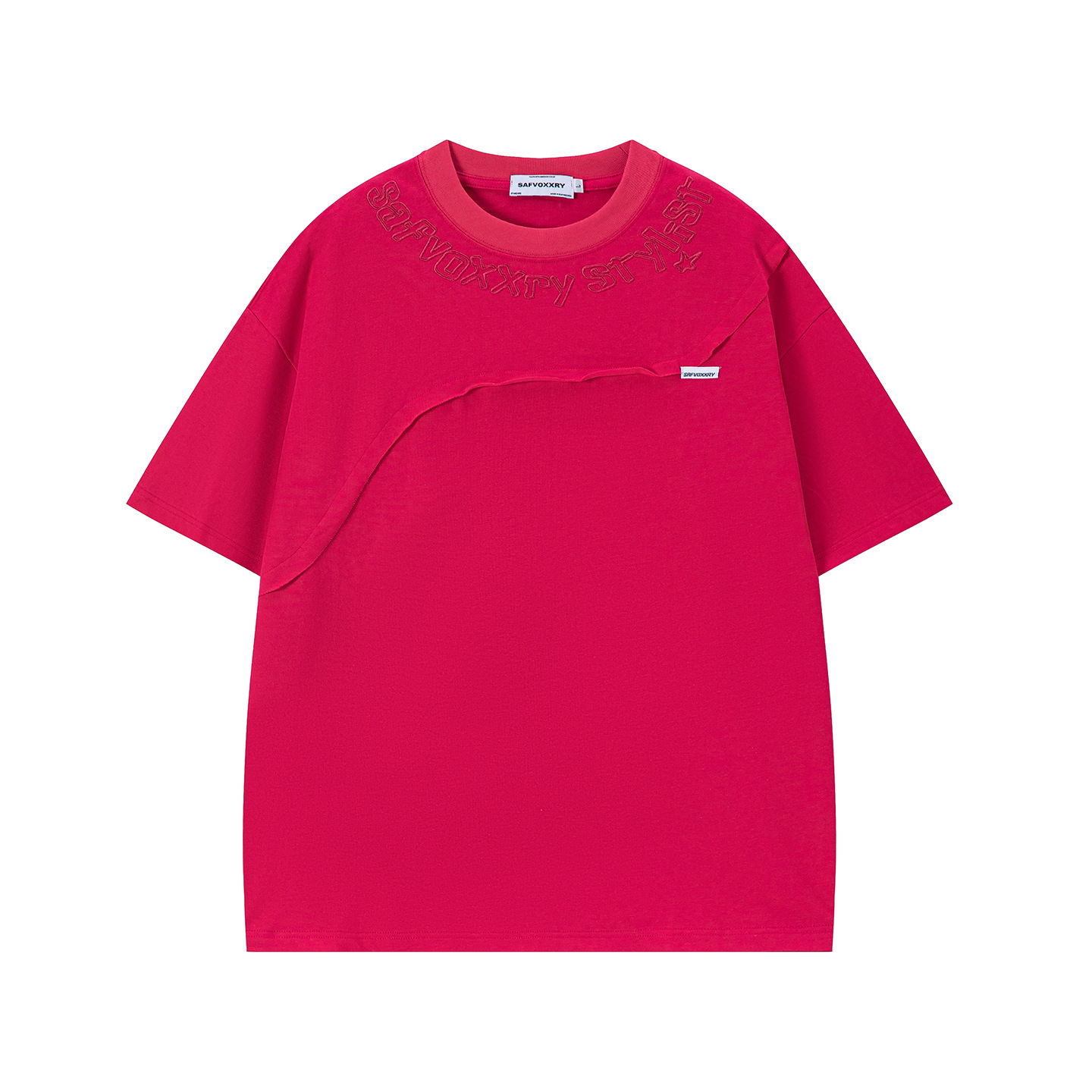 Irregular splicing short sleeved shirt