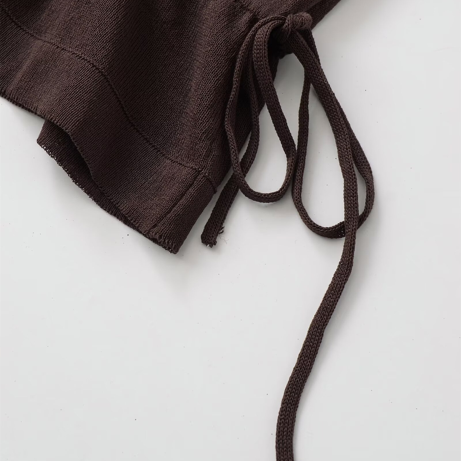 Long sleeved pleated decorative polo knit shirt undefined
