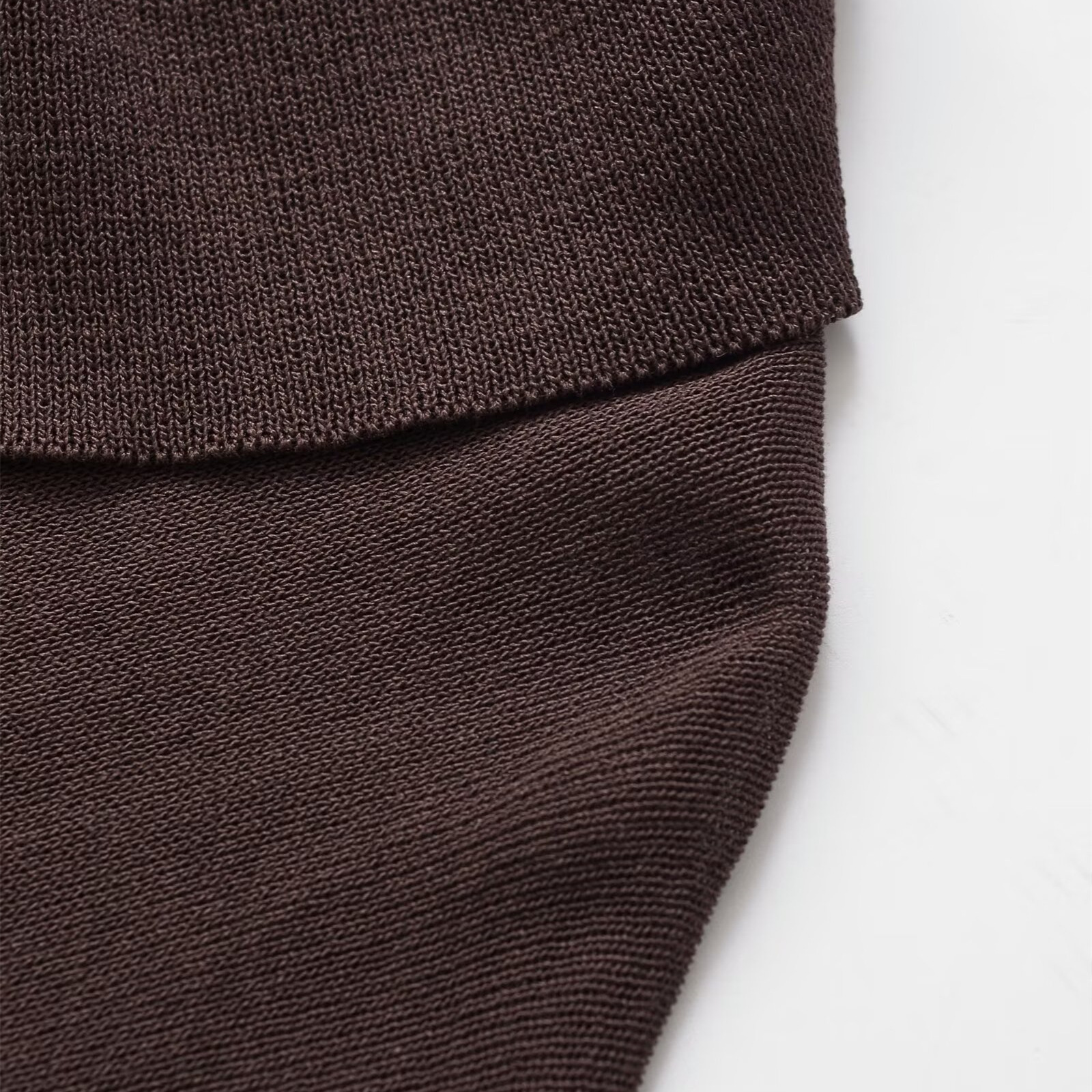 Long sleeved pleated decorative polo knit shirt undefined