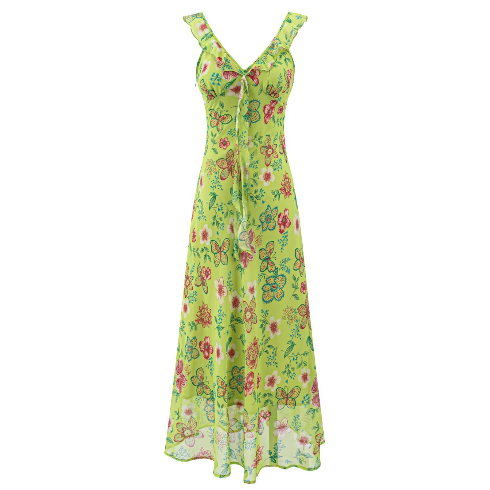Print Strap Dress for Women Summer Vacation Daily Long Fitted Fairy Dress