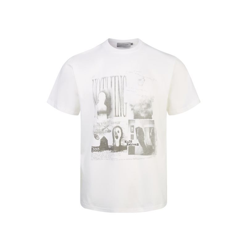 Distressed Dark Style Portrait Letter Print Casual Short Sleeve T-Shirt