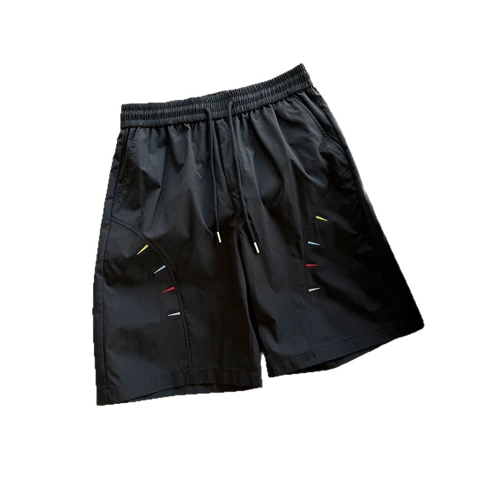 Style Asymmetrical Embroidery Quick-Dry Shorts for Men