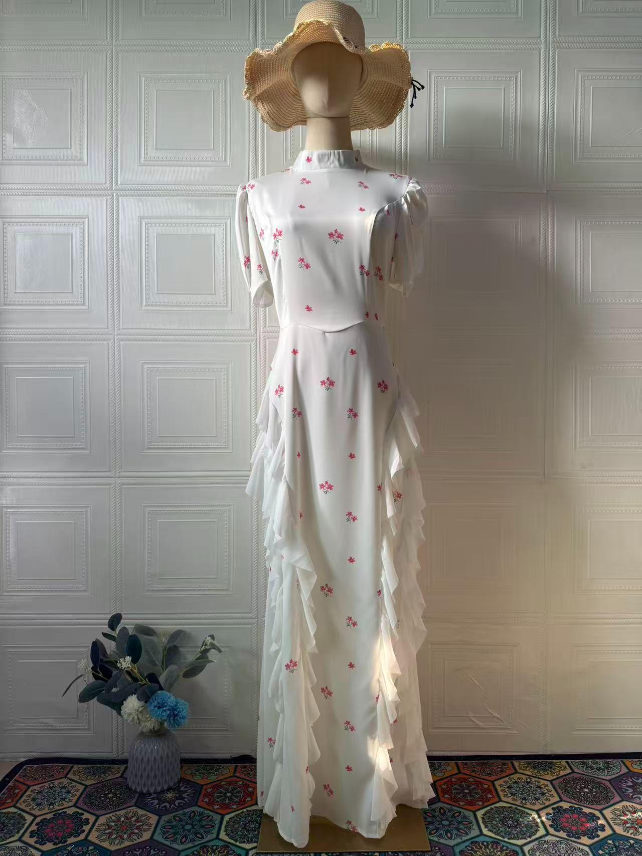 Sweet floral maxi dress front view