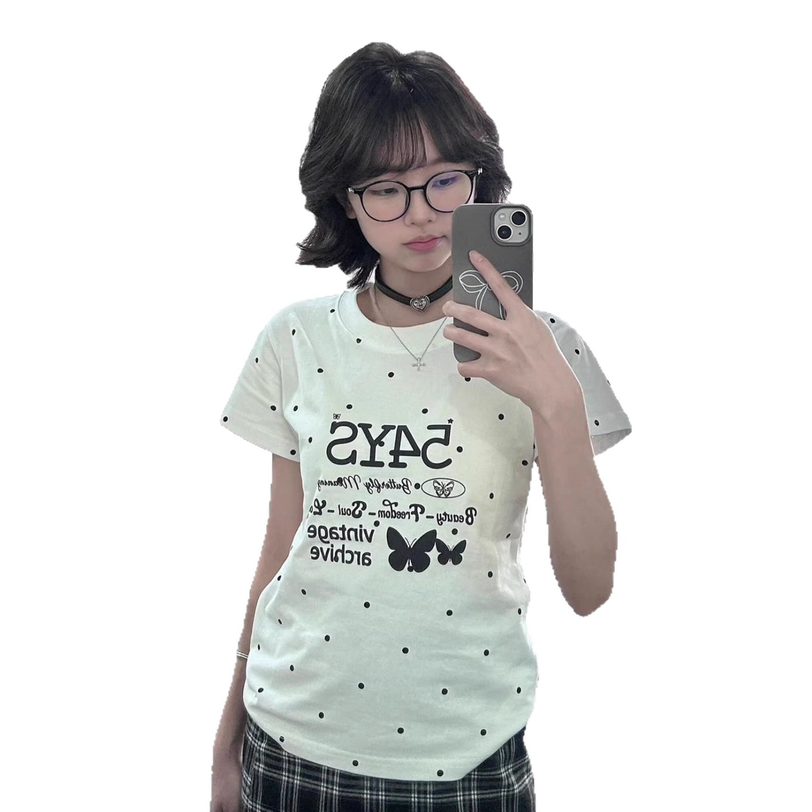 Spicy Letter Print Regular Shoulder Short Sleeve T-Shirt