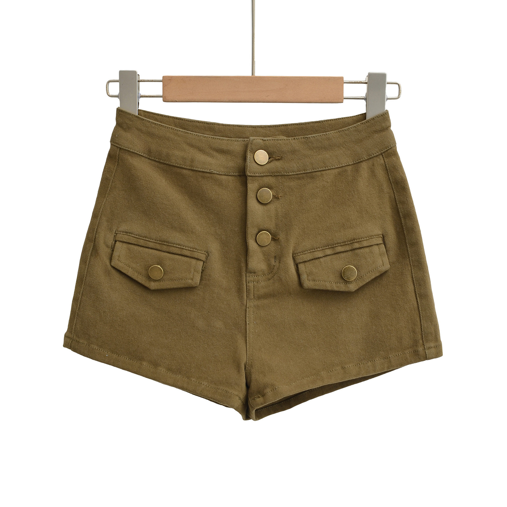 Shorts para mujer color verde militar