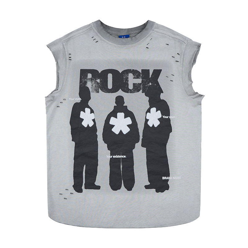 Band silhouette printed vest