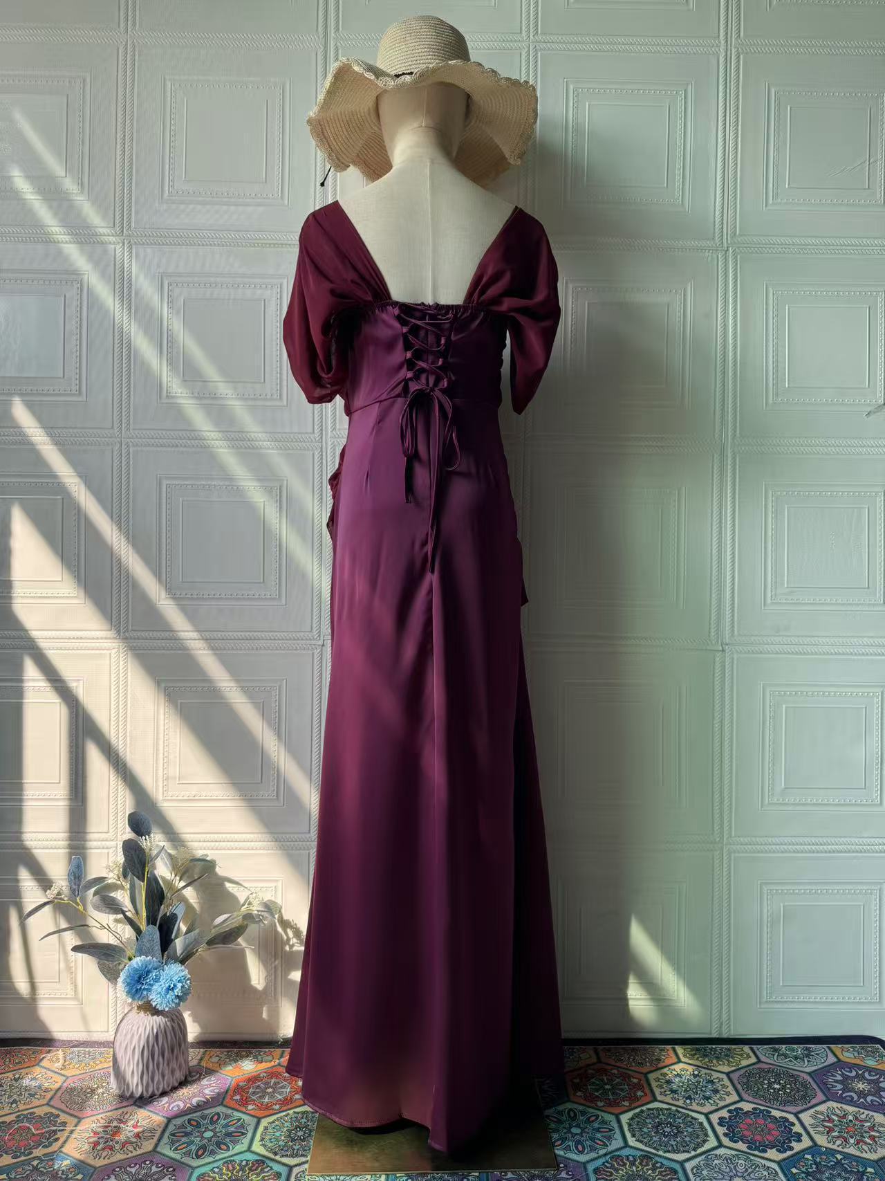 Square neck fitted dress yellow variant