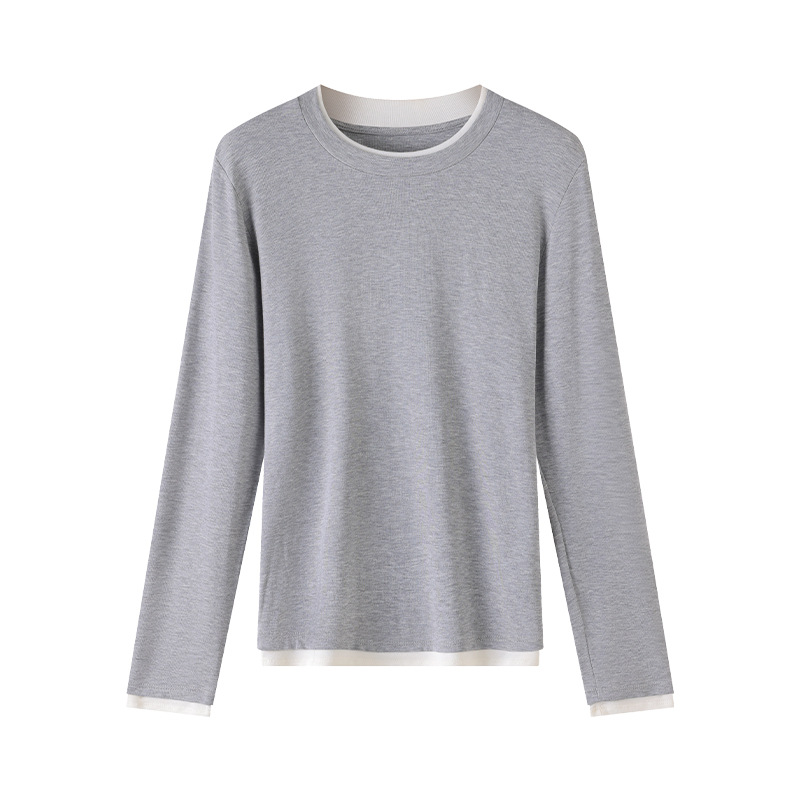 Round neck long sleeved shirt