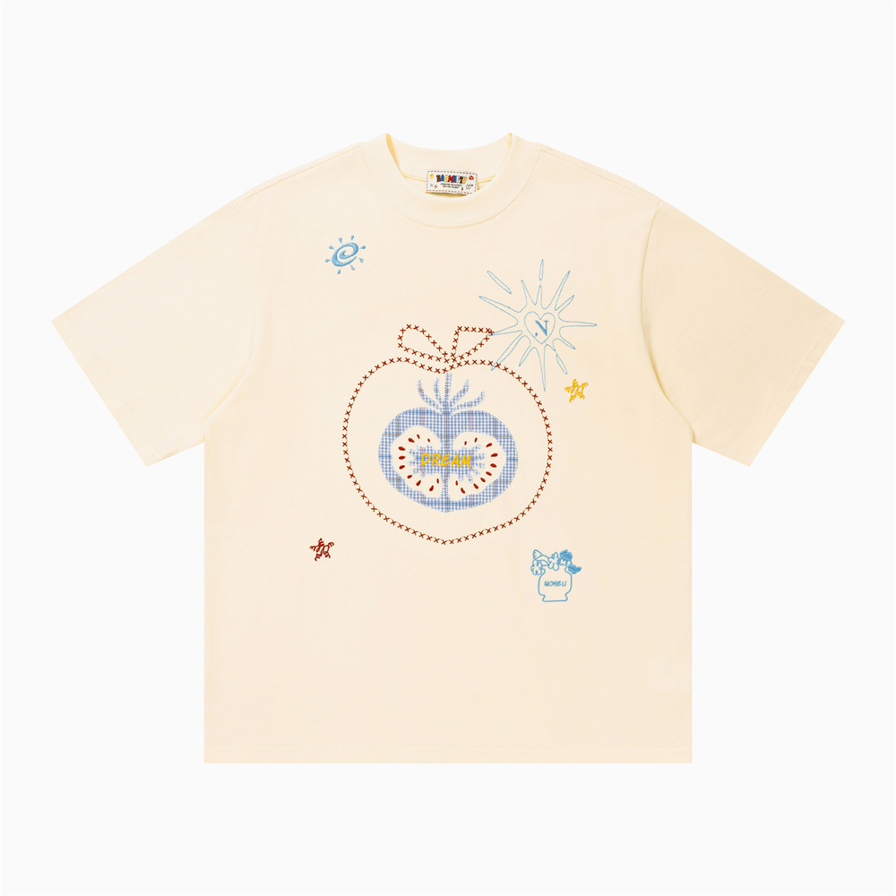 Fruit Embroidered Short Sleeve T