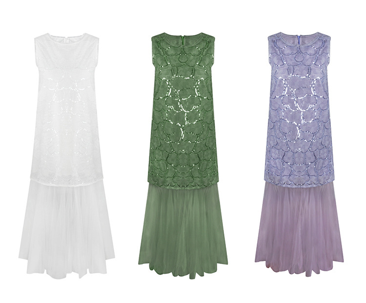 Beaded embroidered segment-dyed chiffon maxi dress - Vilmere