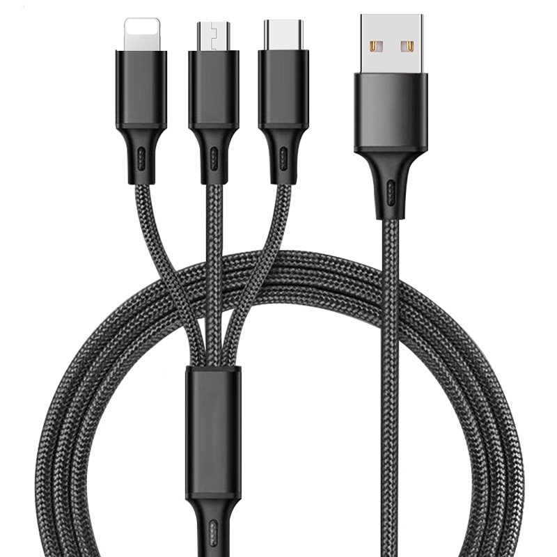 Nylon-Braided 1-to-3 Mini Charging Cable
