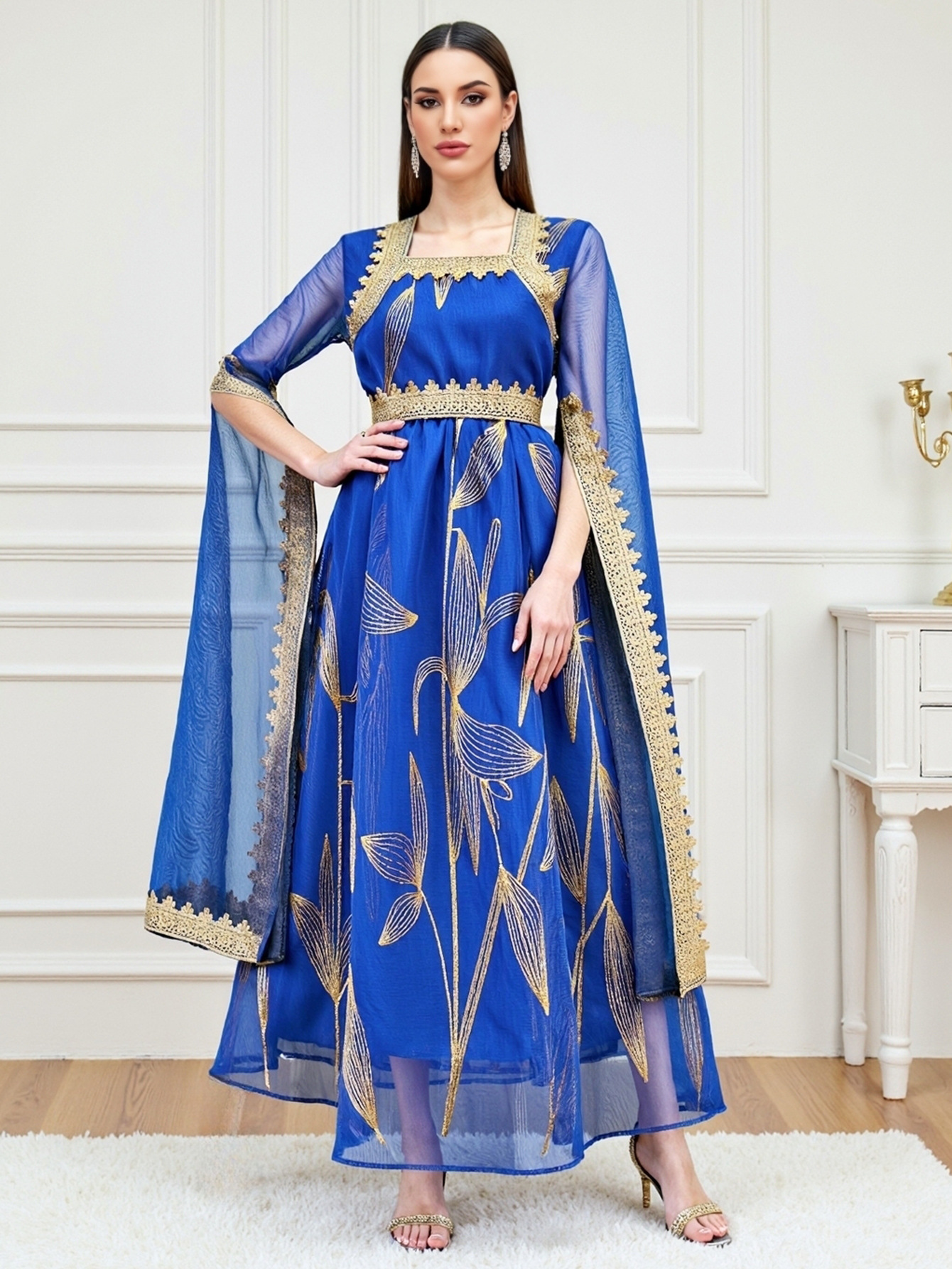 Long-sleeve robe maxi dress - Vilmere