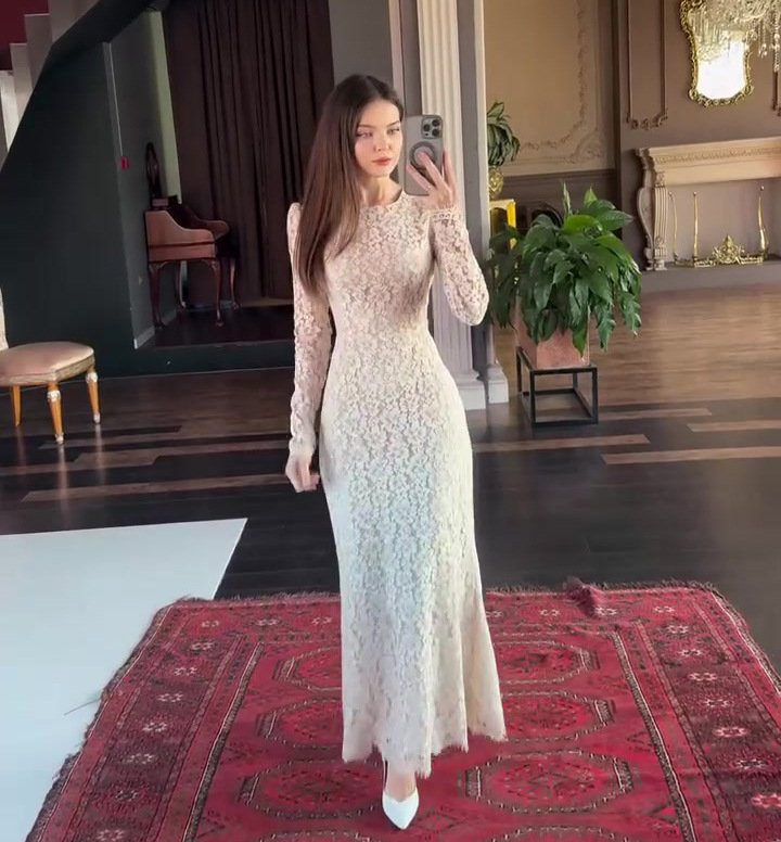 Women autumn maxi dress full length