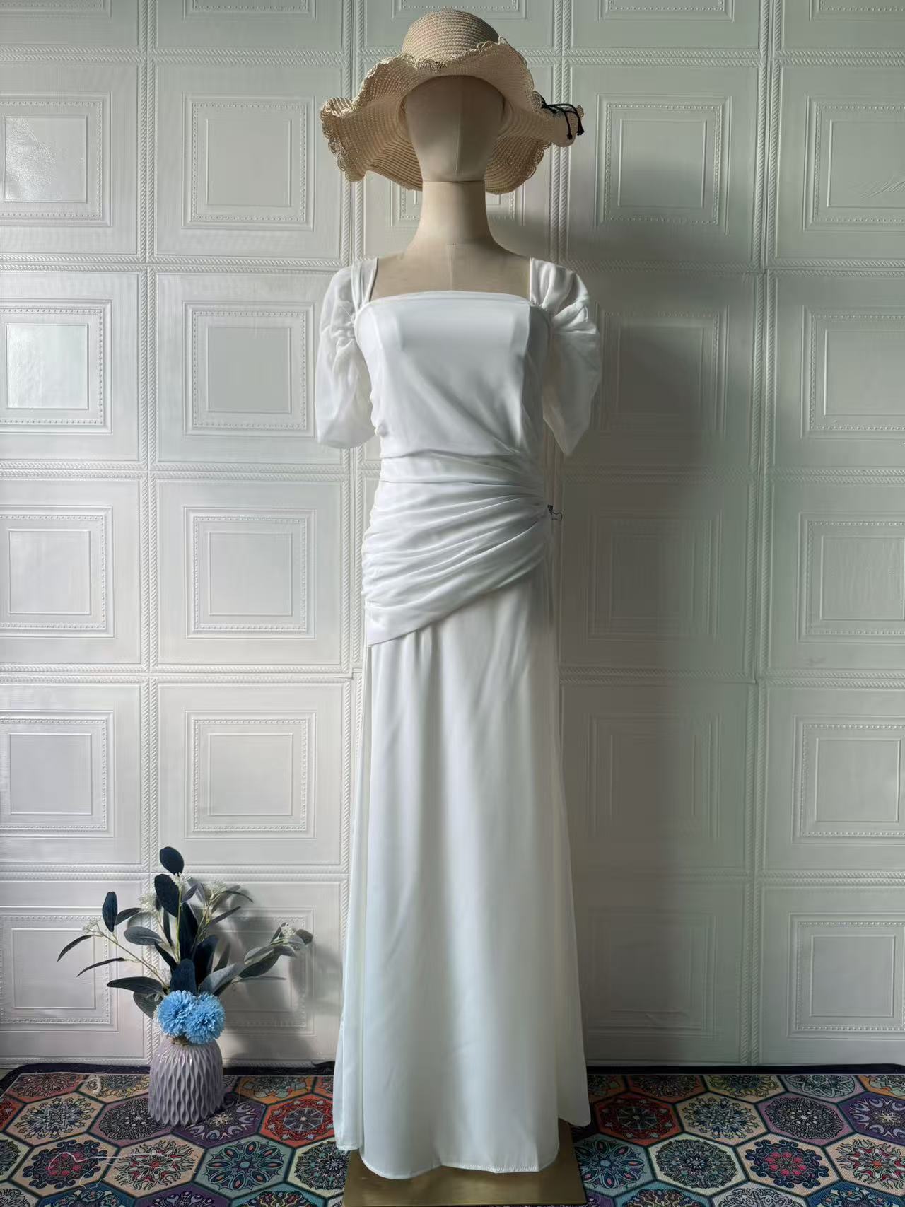 Fitted mermaid dress on model full length