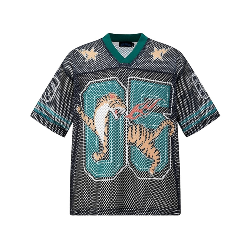 Tiger 05 Digital Printed V-neck Short Sleeve