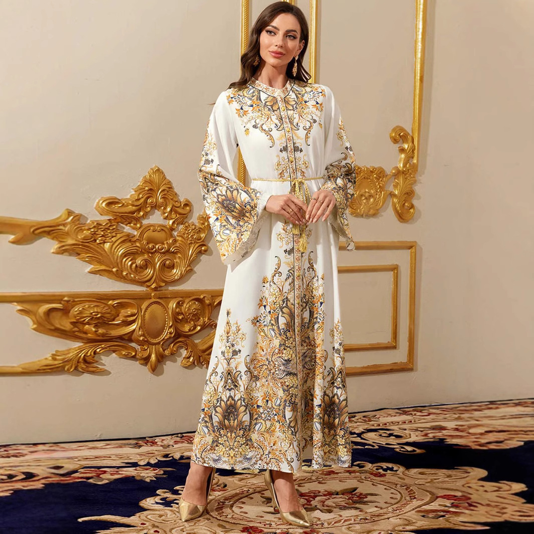 Satin printed mother and daughter maxi dress - Vilmere