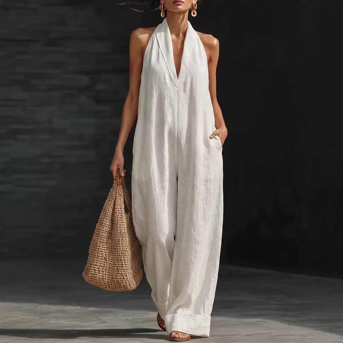Vestido de verano negro sin mangas