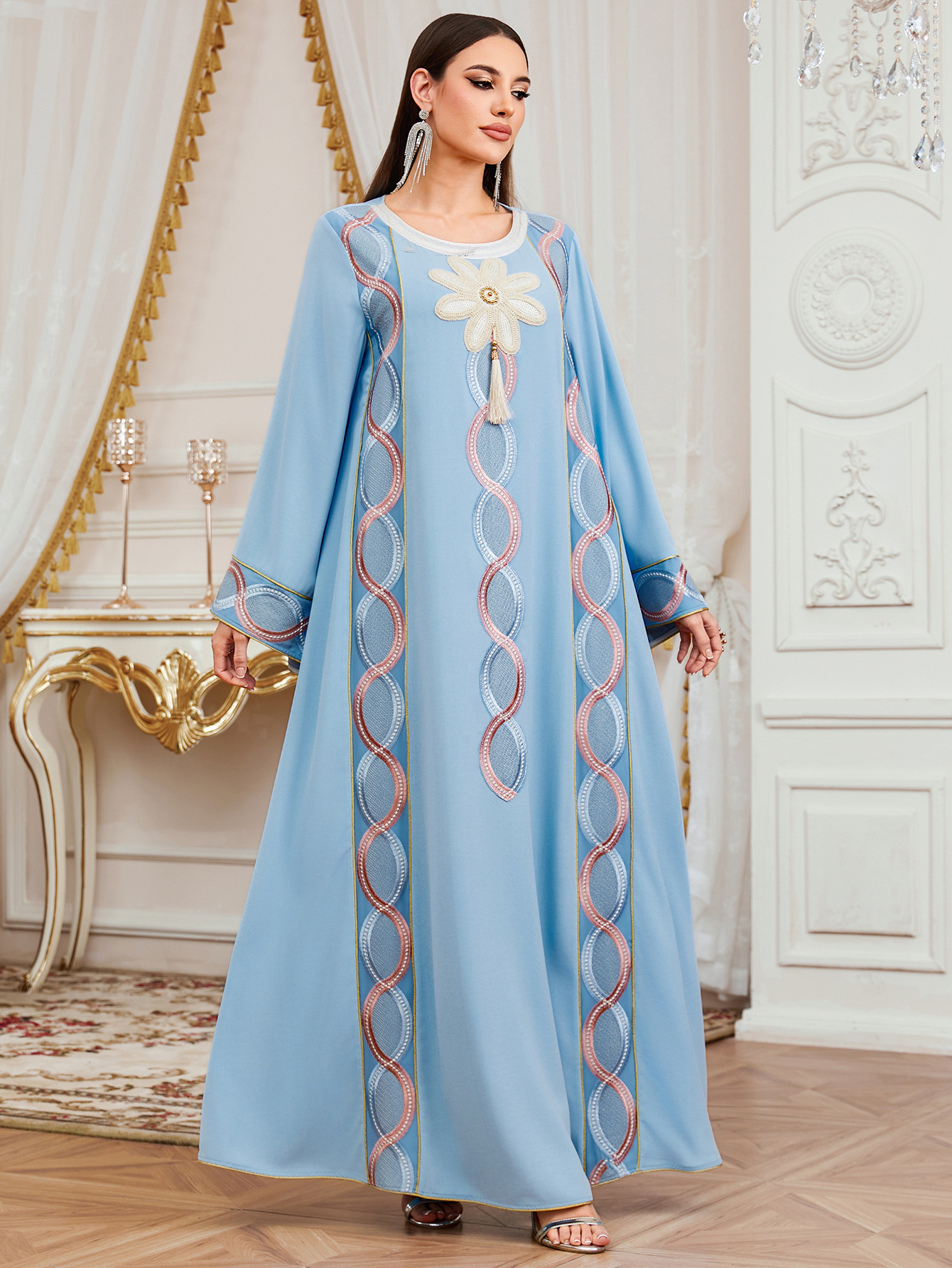 Floral print loose ethnic maxi dress - Vilmere