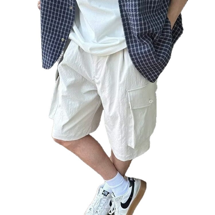 Shorts Men's Solid Color Loose Simple Large Pocket Pants